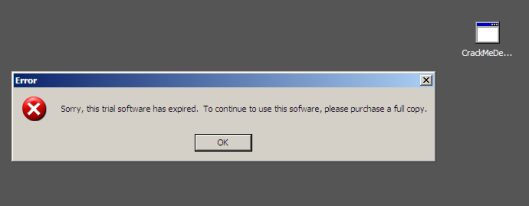 Figure 12: Software Trial has Expired